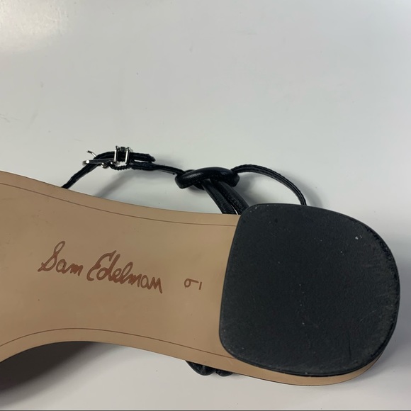 Sam Edelman. Black leather strappy sandal with leather sole